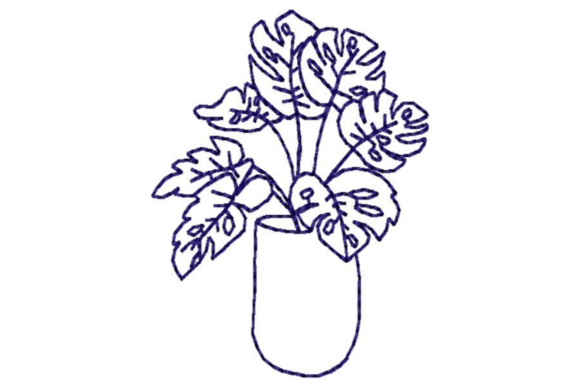 Potted Fern Outline Review for Boutique Apparel