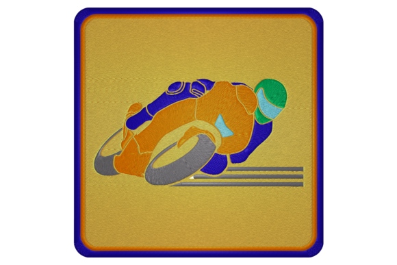 Racing Bike Embroidery Design
