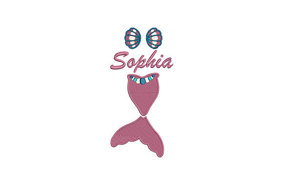 Sophia Mermaid Embroidery Design for Boutique Sweatshirts
