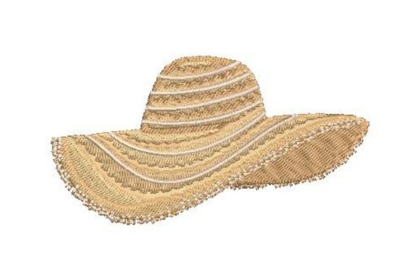 Straw Beach Hat Embroidery Design