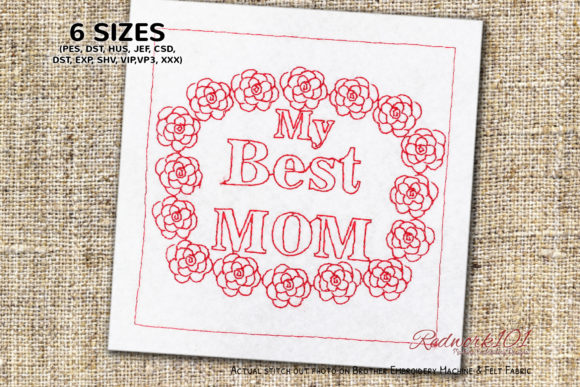 Words My Best MOM with Roses Pattern Review